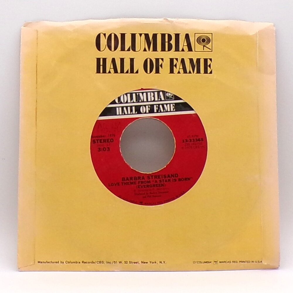 My Heart Belongs To Me/Love Theme "A Star Is Born" Evergreen by B. Streisand 45